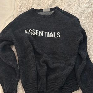 Fear of God, men’s essential, dark gray sweater, small